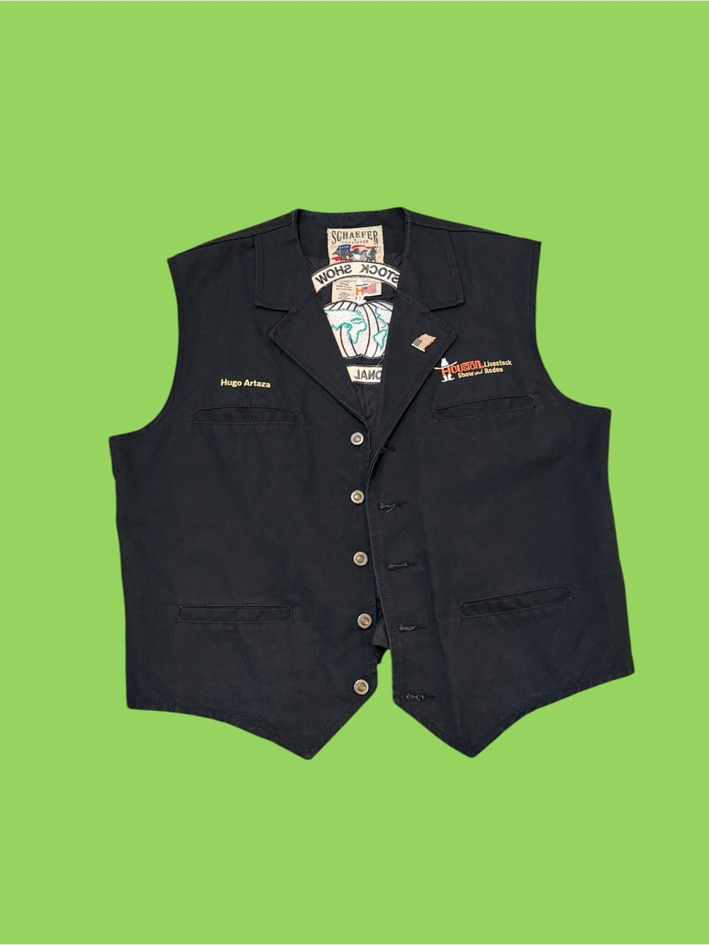 Vintage Houston Livestock Show and Rodeo International Vest XL Schaefer Western
